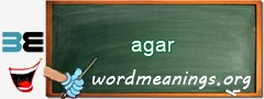 WordMeaning blackboard for agar